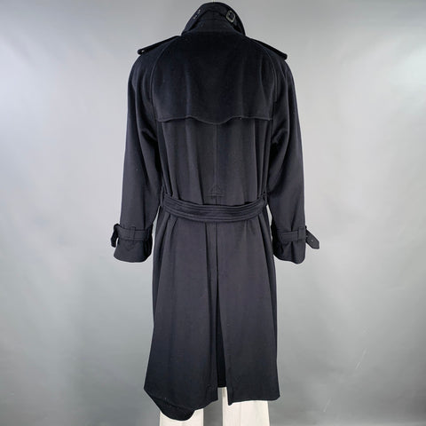 BURBERRY LONDON Size 50 Black Wool Double Breasted Coat