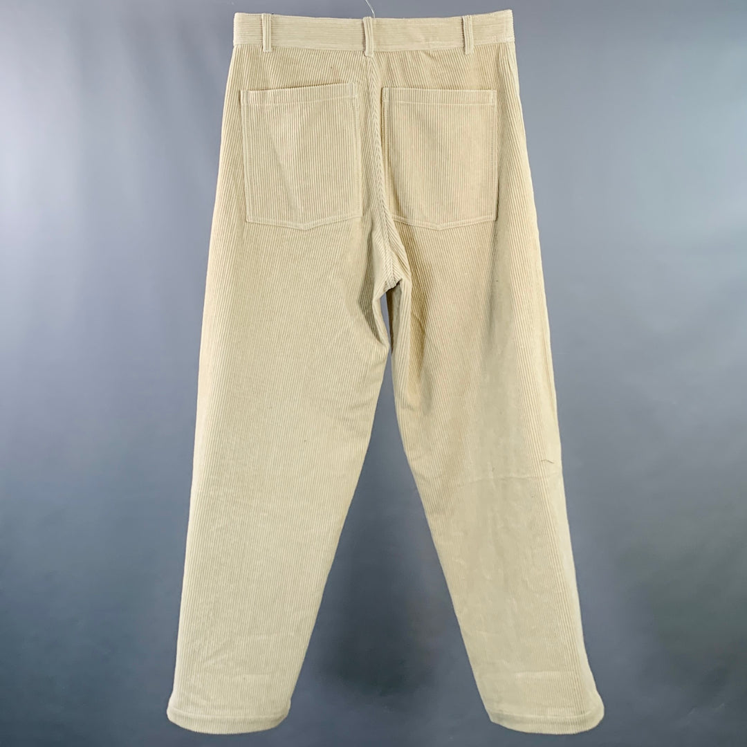 HAIDER ACKERMANN Size M Khaki Corduroy Cotton Blend Cropped Casual Pants