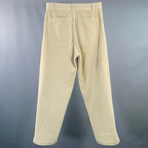HAIDER ACKERMANN Size M Khaki Corduroy Cotton Blend Cropped Casual Pants