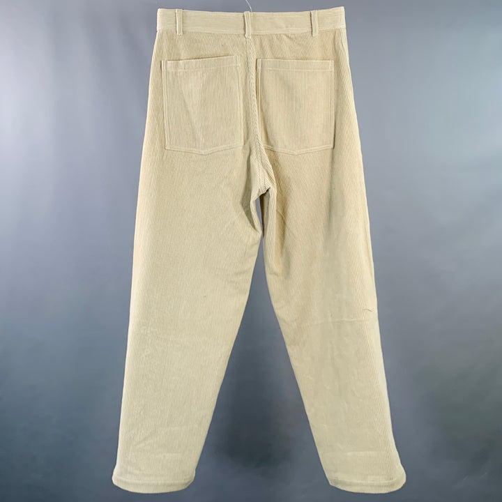 HAIDER ACKERMANN Size M Khaki Corduroy Cotton Blend Cropped Casual Pants