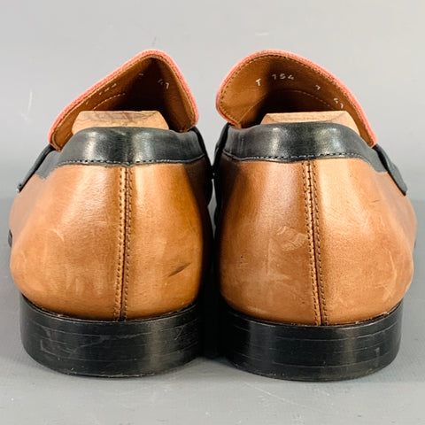 PS by PAUL SMITH Size 8 Tan Multi Color Color Block Leather Slip On Penny Loafers