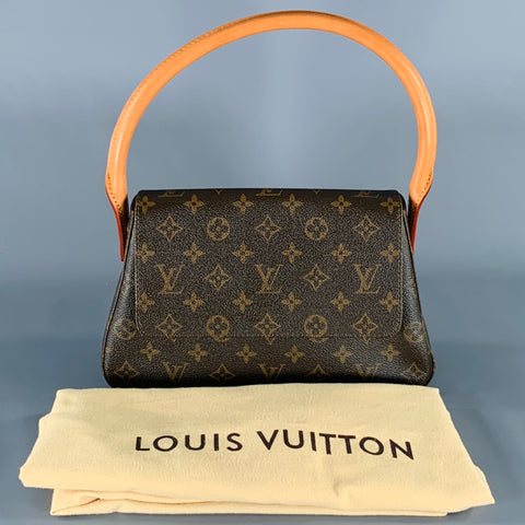 LOUIS VUITTON Brown Beige Monogram Leather Coated Canvas Bag