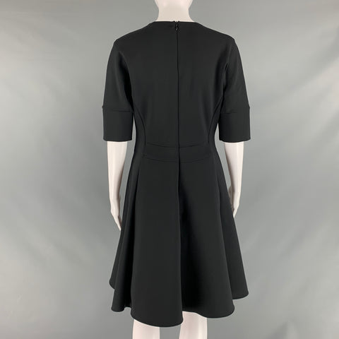 SPORTMAX Size L Black Nylon Eastane Short Sleeve Dress