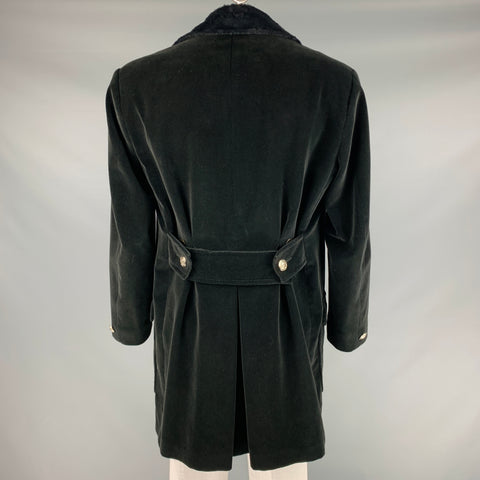 VERSACE JEANS COUTURE Size L Black Velvet Cotton Coat