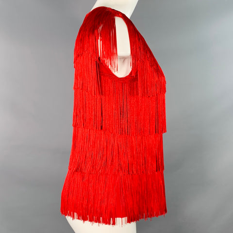 NORMA KAMALI Size M Red Polyester Blend Sleeveless Dress Top