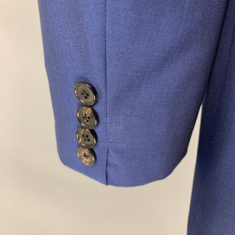 PAUL SMITH Size 44 Blue Wool Mohair Notch Lapel Sport Coat