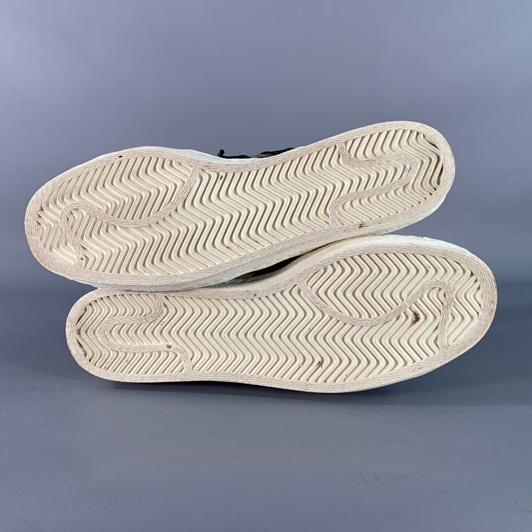 ADIDAS Size 9 White Black See-Through Acetate Ankle Sneakers
