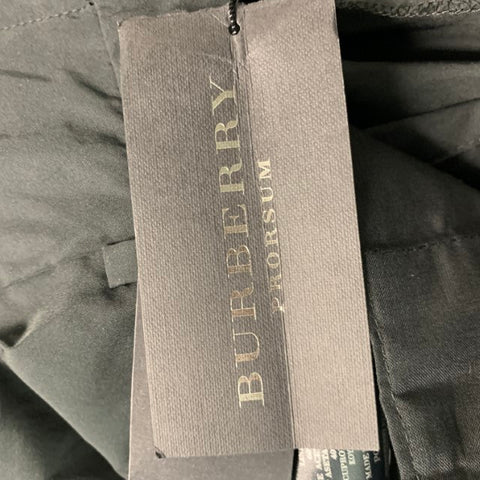 BURBERRY PRORSUM Talla 36 Pantalón de vestir con bragueta y cremallera de poliéster liso negro