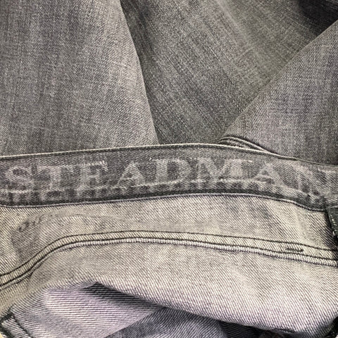 BURBERRY BRIT Size 33 Steadman Grey Twill Cotton Straight Slim Distressed Jeans