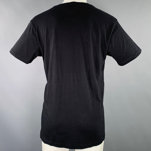 GUCCI Size S Black Multi Color Logo Short Sleeve T-shirt