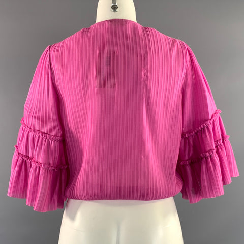 RAMY BROOK Size S Purple Polyester Pleated Casual Top