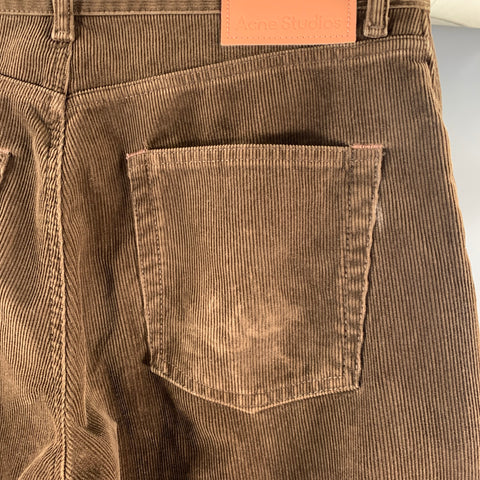 ACNE STUDIOS Size 31 Brown Corduroy Cotton / Elastane Jean Cut Casual Pants