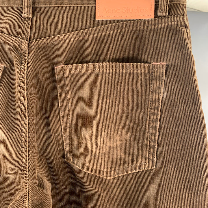 ACNE STUDIOS Size 31 Brown Corduroy Cotton / Elastane Jean Cut Casual Pants