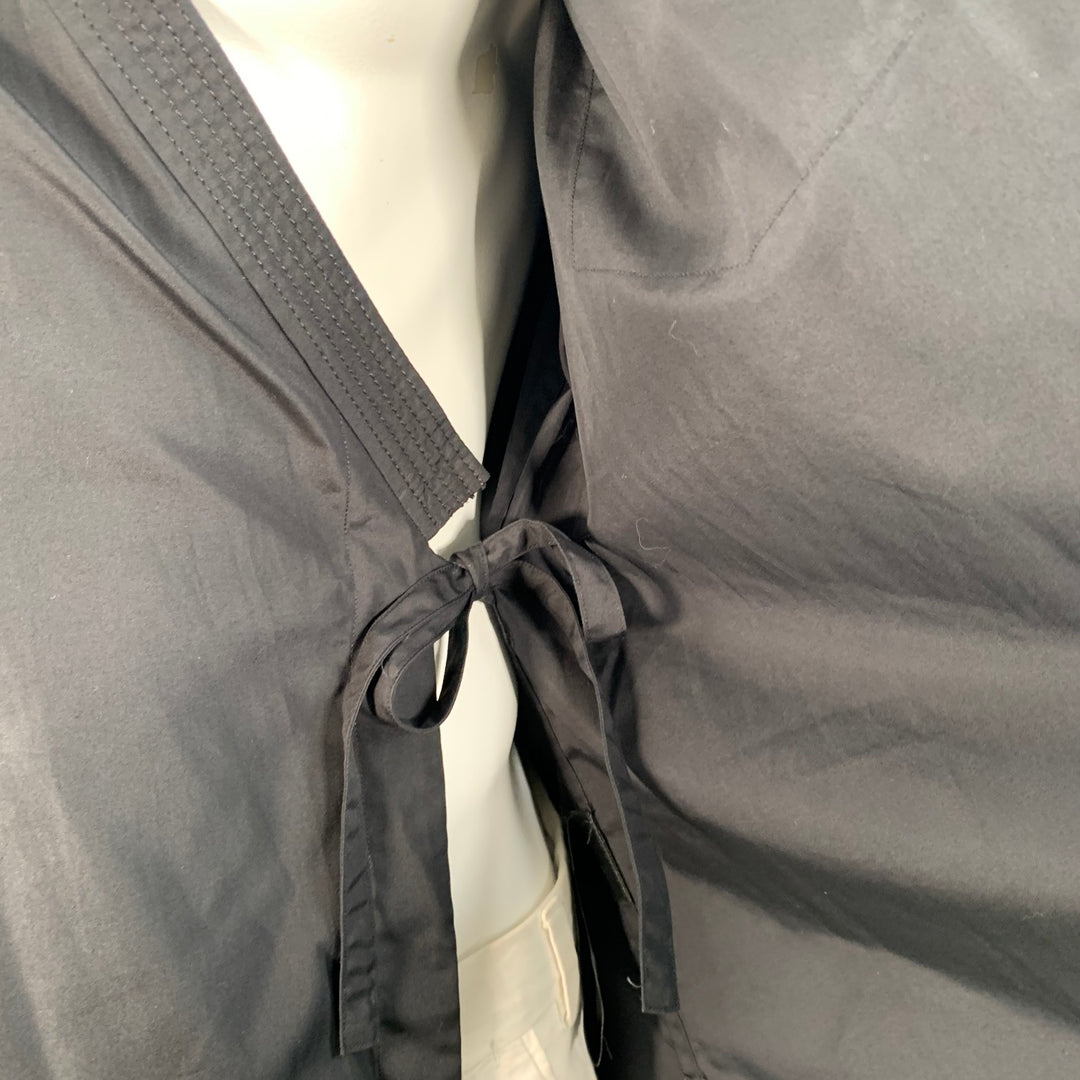 3.1 PHILLIP LIM Size XL Black Cotton Kimono Wrap Long Sleeve Shirt