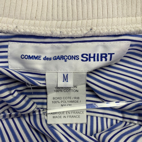 COMME des GARCONS Size M Blue White Stripe Cotton Long Sleeve Shirt
