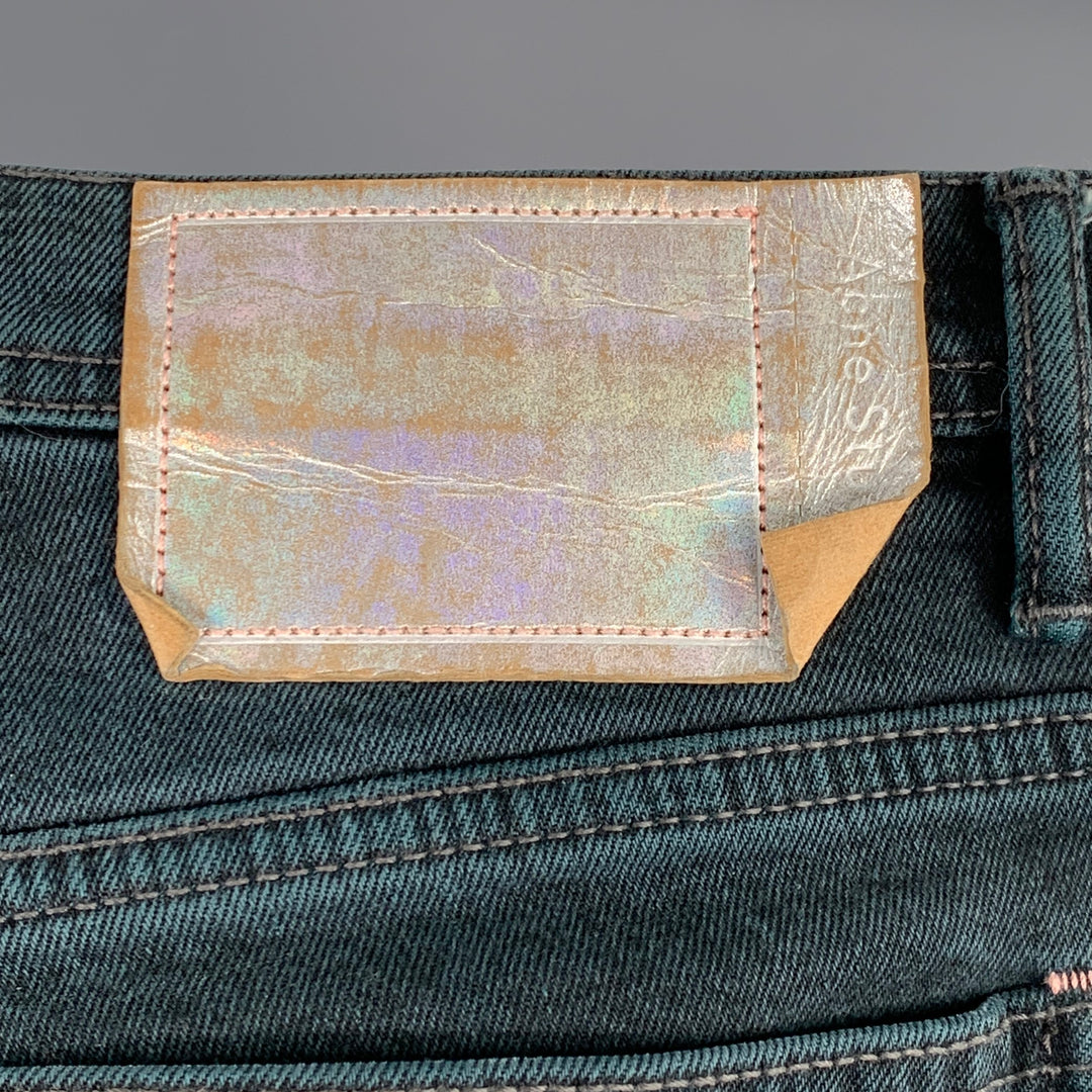 ACNE STUDIOS Size 32 Blue Indigo Twill Cotton Blend Five Pockets Jeans
