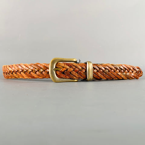 TRAFALGAR Size 34 Brown Black Braided Leather Belt