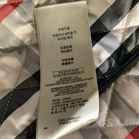 BURBERRY Size 6 Black Bronze Polyester Quilted Double Breasted Coat