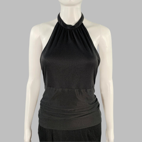 AGENT PROVOCATEUR Size 3 Black Silk Halter Cocktail Dress