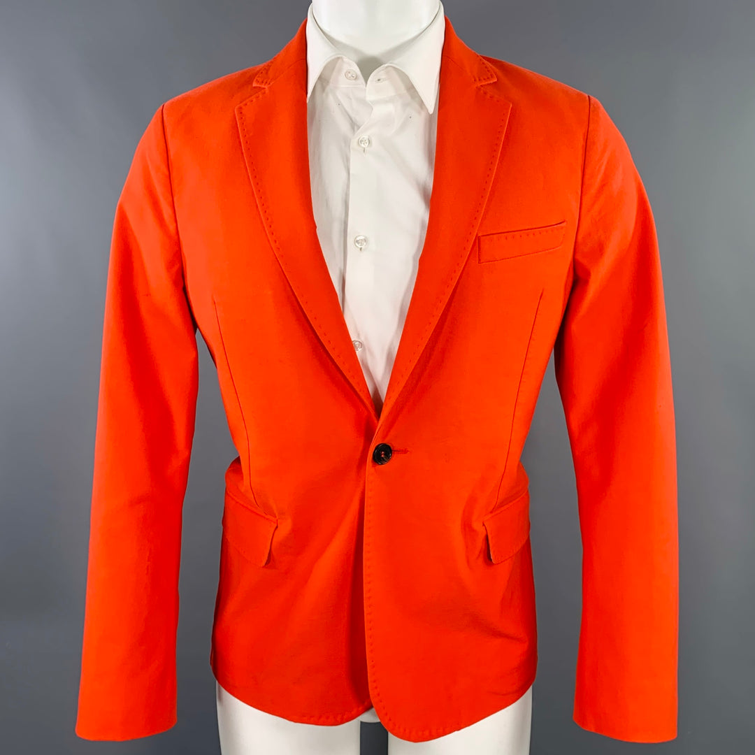 ACNE STUDIOS SS14 Size 40 Noel Orange Cotton Blend Single Button Sport Coat