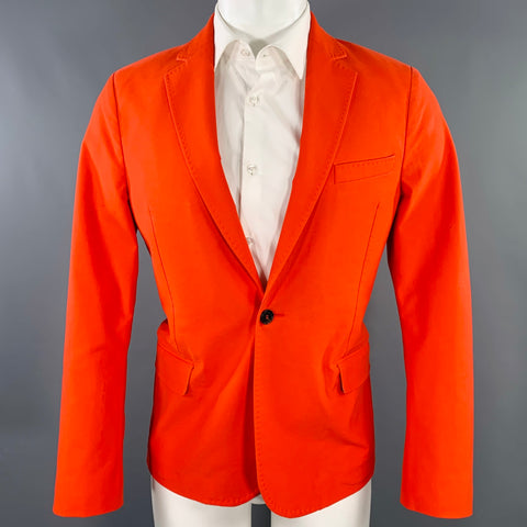 ACNE STUDIOS SS14 Size 40 Noel Orange Cotton Blend Single Button Sport Coat