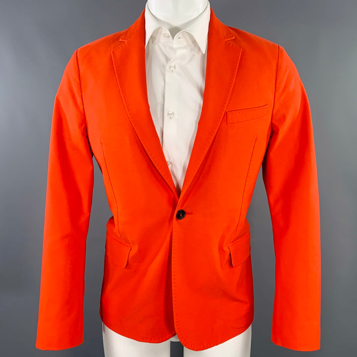 ACNE STUDIOS SS14 Size 40 Noel Orange Cotton Blend Single Button Sport Coat