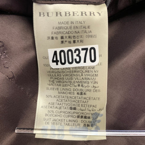 BURBERRY Costume gris en laine vierge à revers cranté, taille 46 Regular