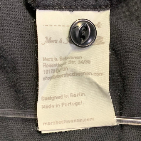 MERZ B. SCHWANEN Size XL Black Organic Cotton One Pocket Oversized Short Sleeve Shirt