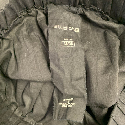 STUDIO B3 Size S Black Cotton Elastic Waistband Casual Skirt Pants