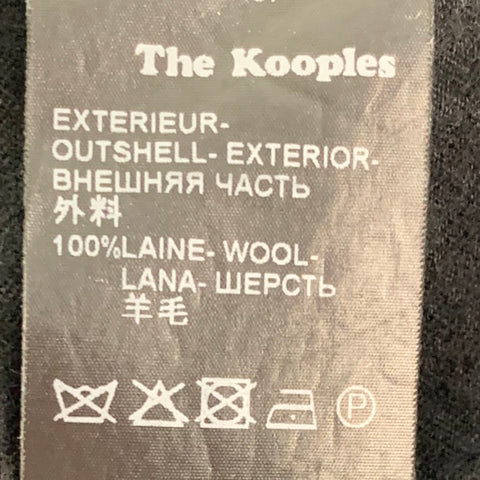THE KOOPLES Size L Black Solid Wool Snaps Long Sleeve Shirt
