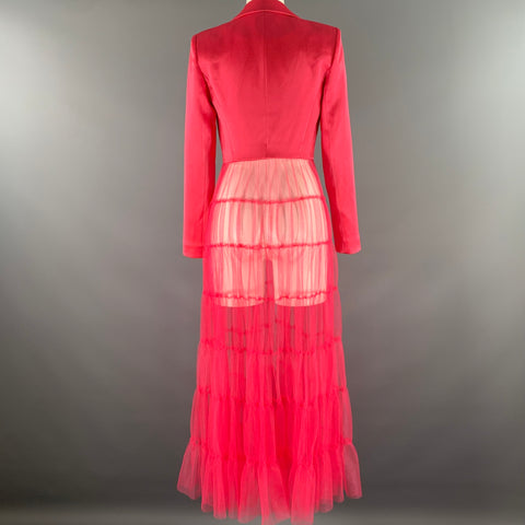 ALICE + OLIVIA Size XS Pink Triacetate Blend Mesh Peak Lapel Coat