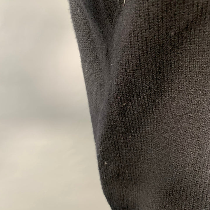 RAG & BONE Size XL Black Red Abstract Merino Wool Crew Neck Sweater