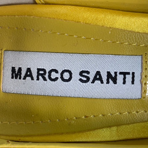 MARCO SANTI Size 6.5 Victoria Black Yellow Lace Stiletto Pumps