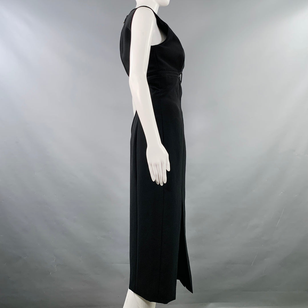 PRABAL GURUNG Size S Black Silk Cut Out Sleeveless Cocktail Dress