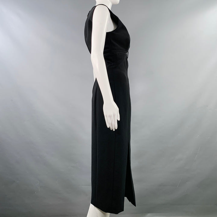 PRABAL GURUNG Size S Black Silk Cut Out Sleeveless Cocktail Dress