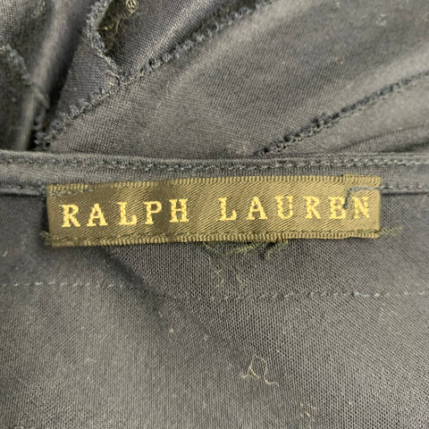 RALPH LAUREN Size L Navy Mercerized Cotton Sleeveless Casual Top