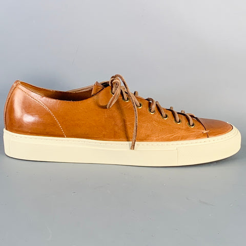 BUTTERO Size 8 Brown Leather Low Top Sneakers