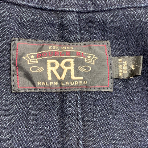 RRL by RALPH LAUREN Size L Navy Herringbone Cotton Blend Notch Lapel Jacket
