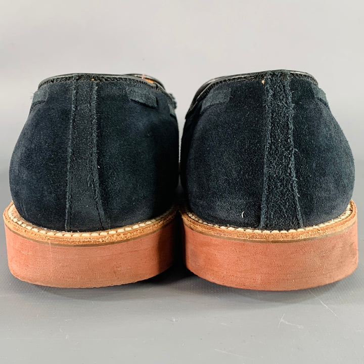 ALDEN Size 11 Navy Suede Tassels Loafers