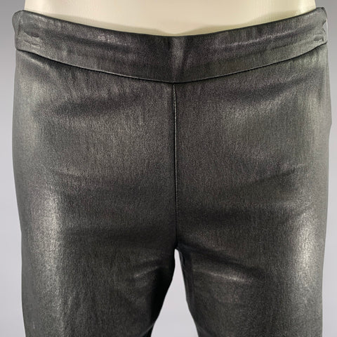 VINCE Size M Black Leather Leggings