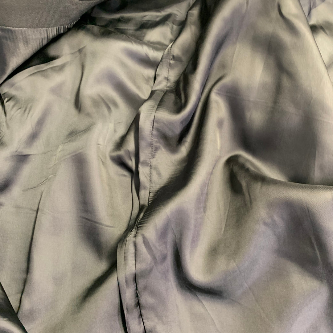 GIVENCHY Size 44 Black Wool Mohair Star Stripe Notch Lapel Sport Coat