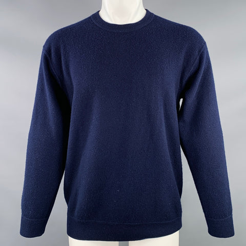 TSE Size M Navy Waffle Knit Cashmere Crew Neck Pullover
