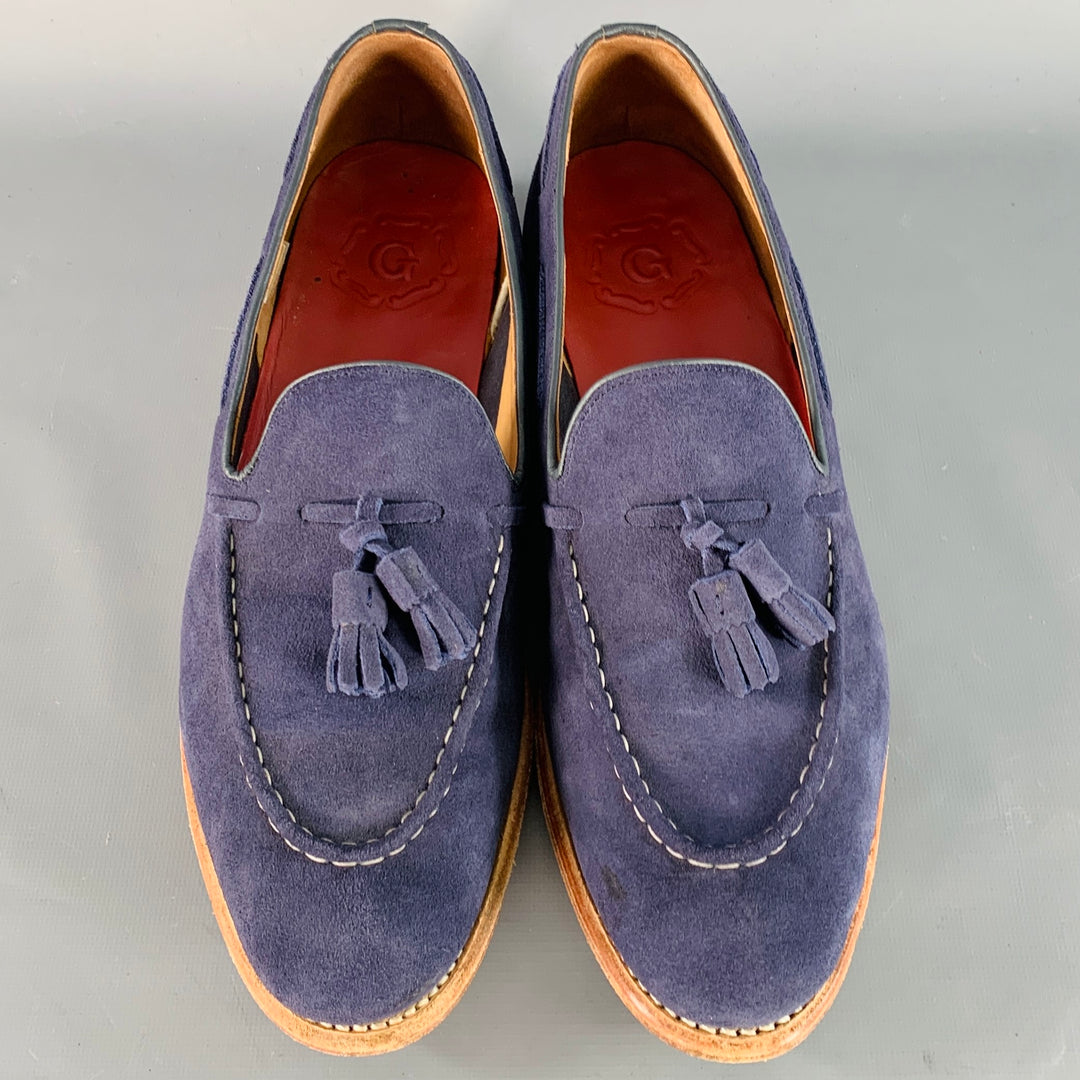 GRENSON Size 12 Scottie Navy Suede Tassel Moccasin Loafer
