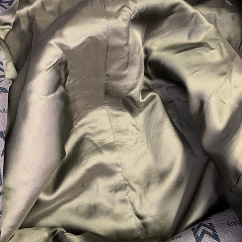 MAISON KITSUNE Size XS Grey Navy Monogram Polyester Blend Coat