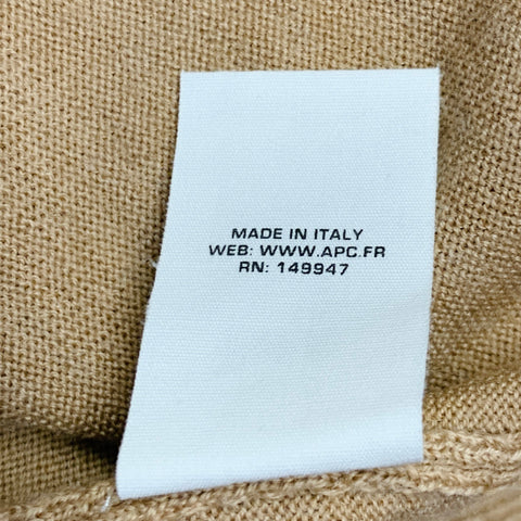 A.P.C. Size M Tan Knit Merino Wool Turtleneck Pullover