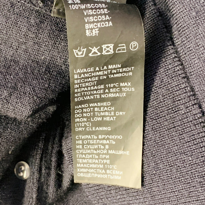 THE KOOPLES Size M Navy Black Merino Wool Skull Buttons V-Neck Cardigan