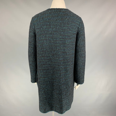 M MISSONI Size 10 Charcoal Green Knit Wool Blend Coat