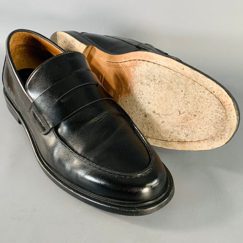 COMMON PROJECTS Size 12 Black Leather Slip On Penny Loafers