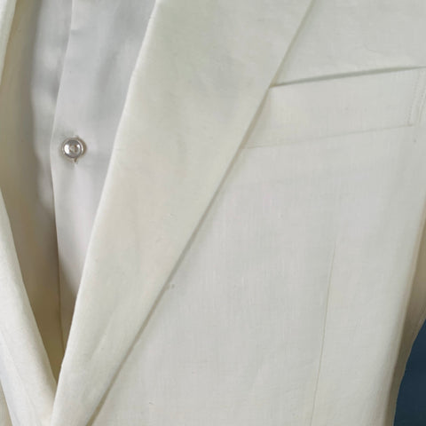 NORDSTROM Size 40 Cream Linen Notch Lapel Sport Coat