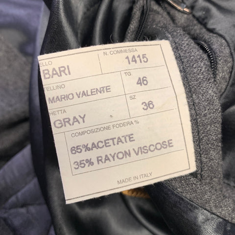 MARIO VALENTE Size 36 Grey Wool Hidden Placket Coat